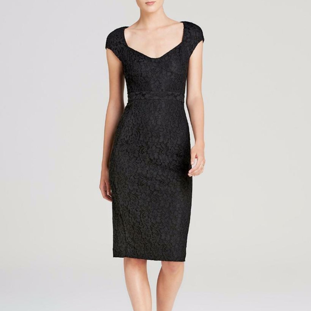 Nwt $428 Dvf Katrina Cap-Sleeve Lace Sheath Dress